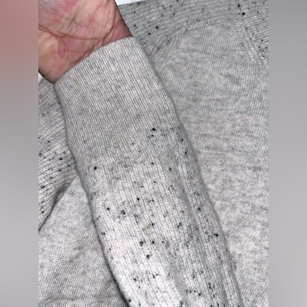 Rag & Bone • Mottled 100%Cashmere Raglan Sweater XS Pale Gray